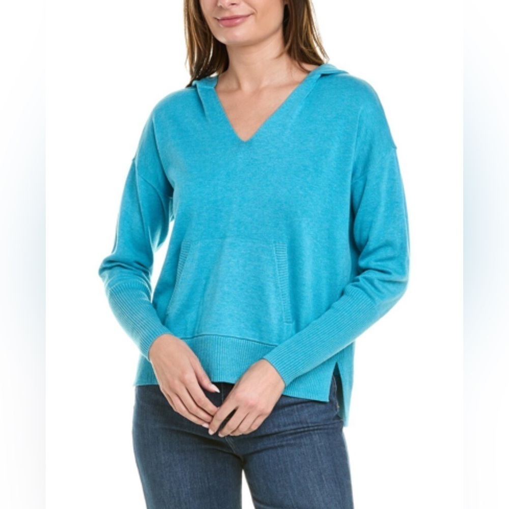 CABI Blue Hop to hoodie blue hooded kangaroo pocket casual minimalist top #5835